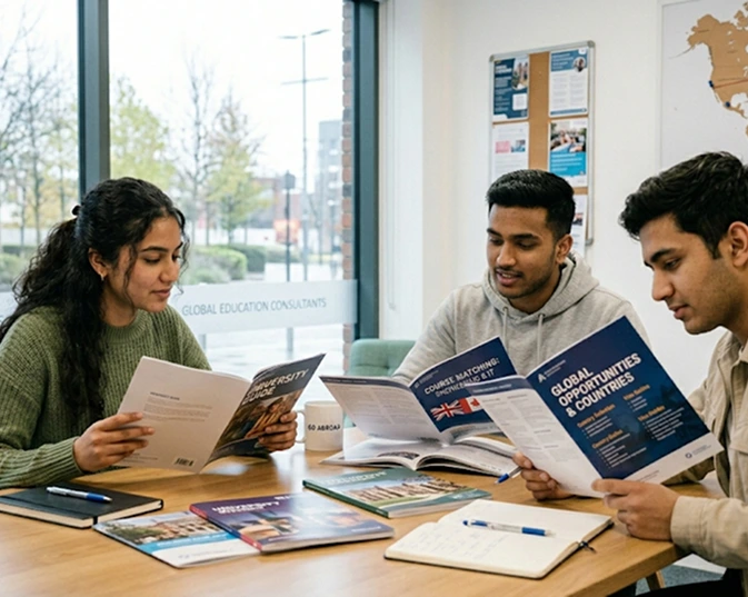 Indian students exploring universities abroad