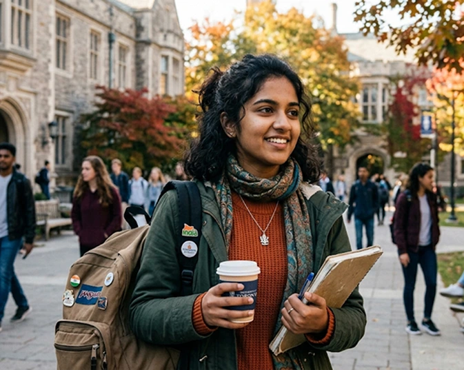 Indian students preparing admissions
